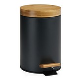 PAPELERA PEDAL NEGRA/BAMBU 3l ANDREA HOUSE