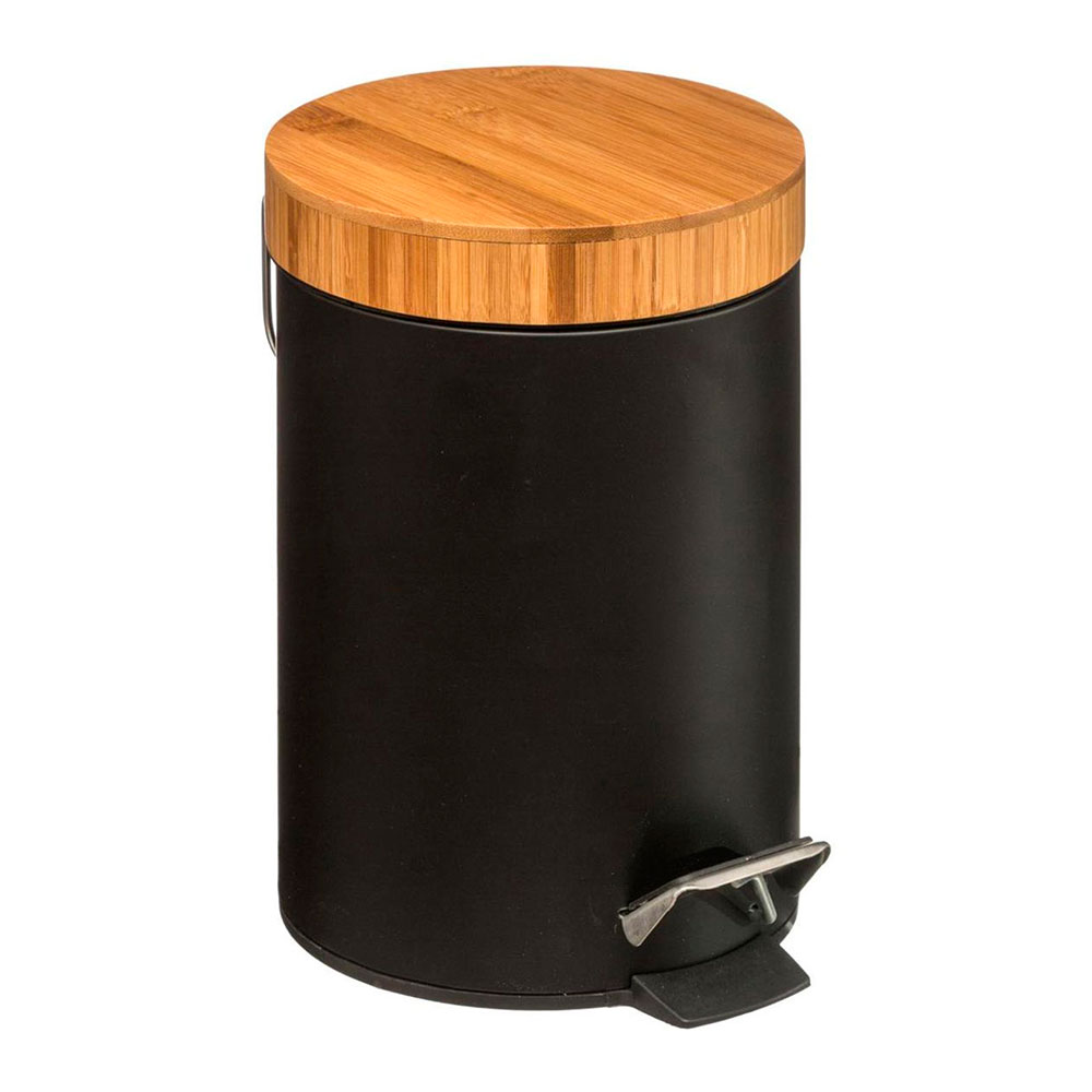 PAPELERA BAÑO BAMBU-NEGRO 3L COLECCIÓN 'NATUREO'