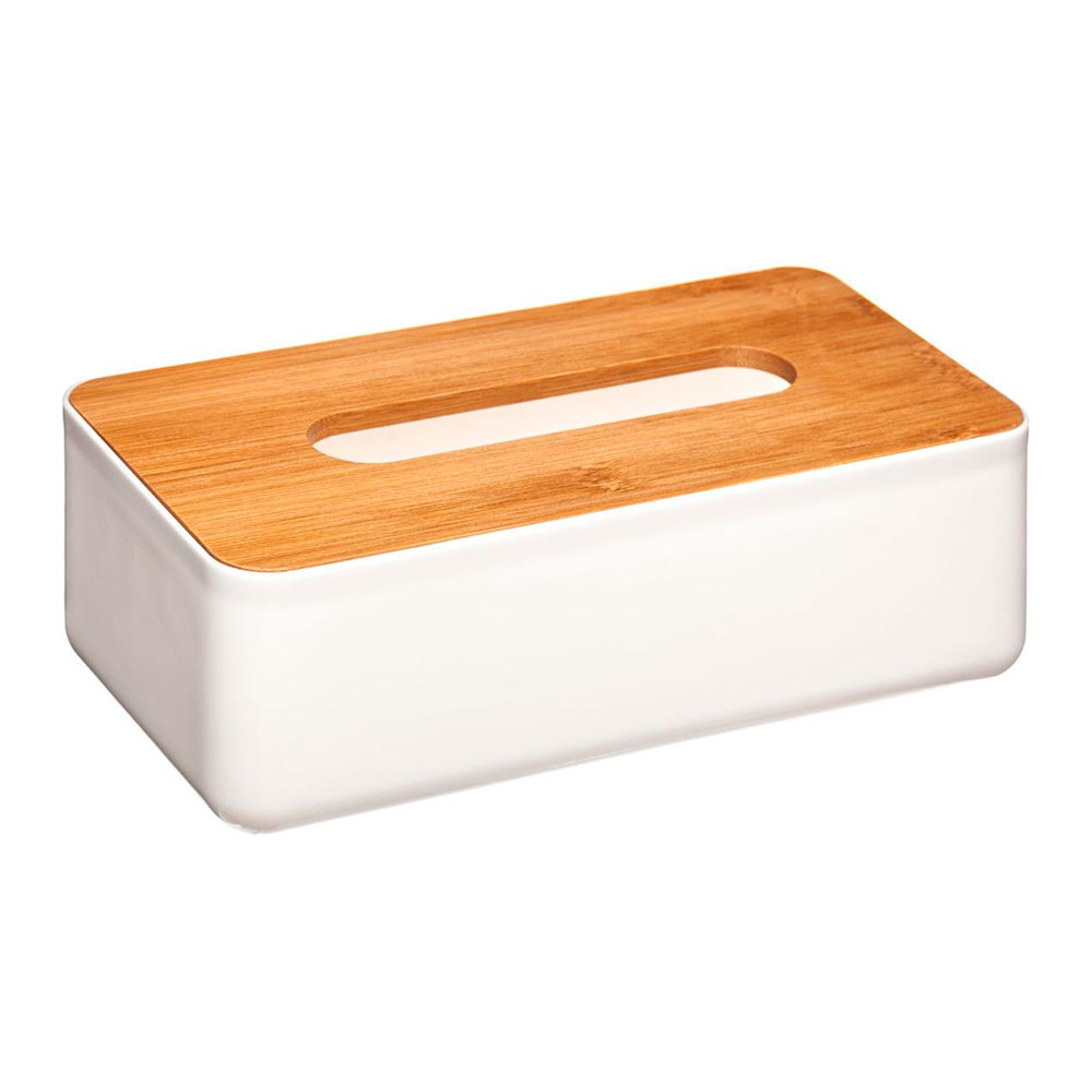 CAJA DE PAÑUELOS DE BAÑO BAMBU-BLANCO COLECCIÓN 'BALTIK'