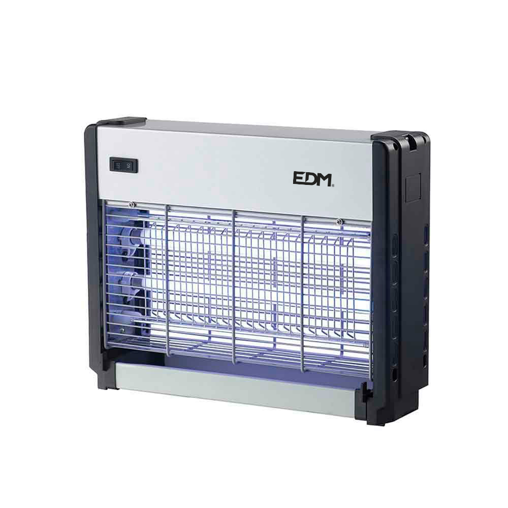 EXTERMINADOR DE INSECTOS PROFESIONAL ELECTRONICO 2x8W 33x9x26cm COLOR CROMO/NEGRO EDM