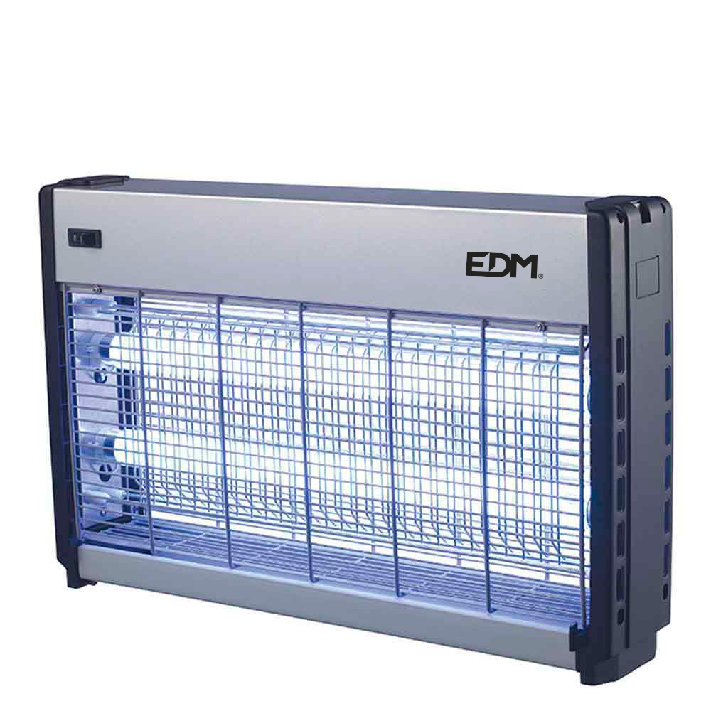 EXTERMINADOR DE INSECTOS PROFESIONAL ELECTRONICO 2x20W 64x10x36cm COLOR CROMO/NEGRO EDM