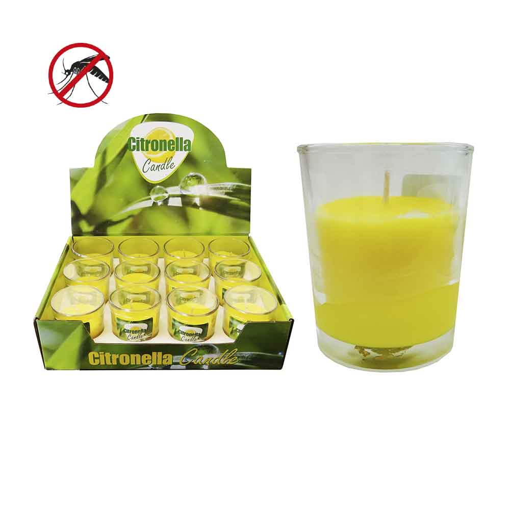 VELA CITRONELA 50g CON RECIPIENTE DE CRISTAL Ø6x5cm EURO/UNI.