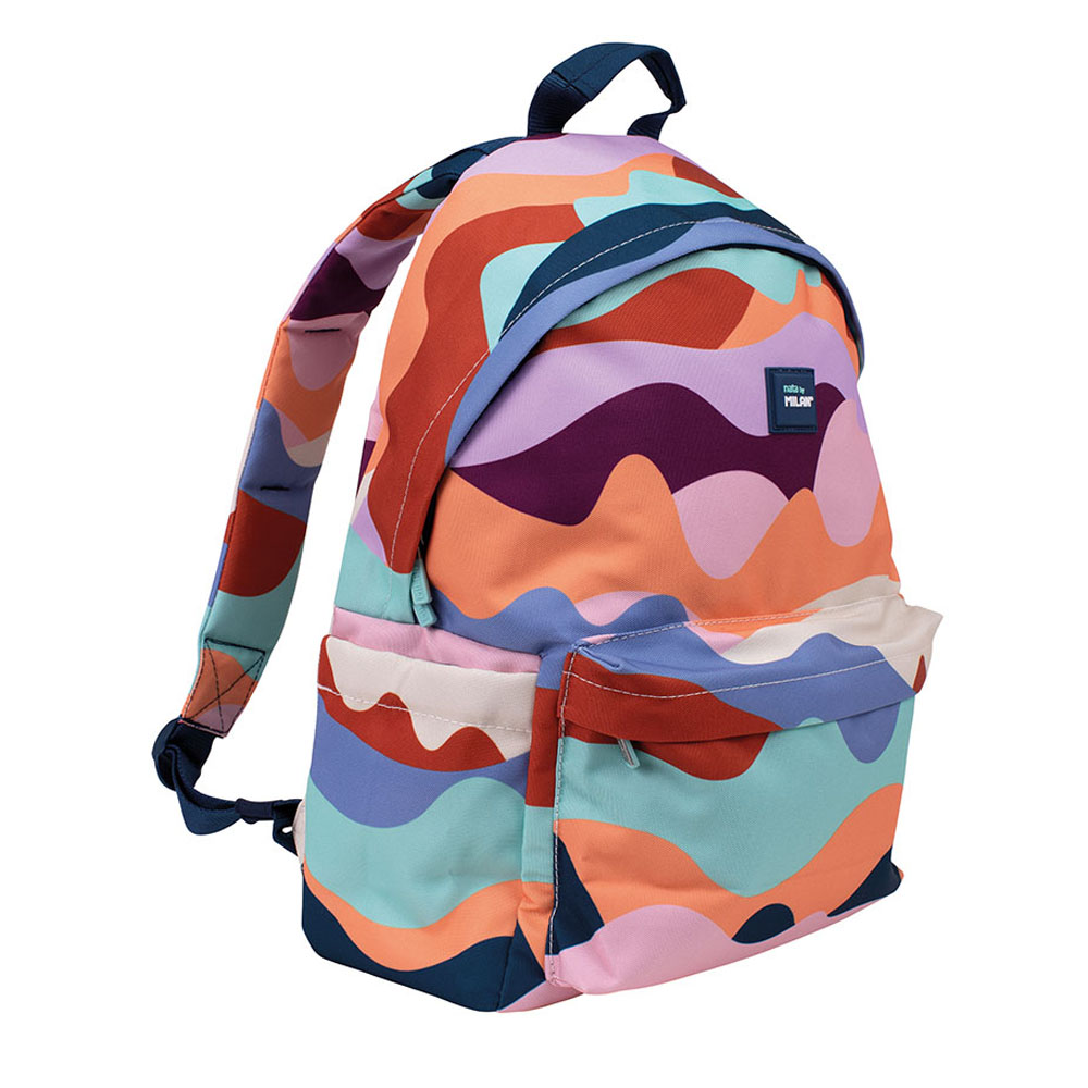 MOCHILA URBANA CLÁSICA 2 CREMALLERAS 22 L. SERIE THE FUN, MULTICOLOR MILAN