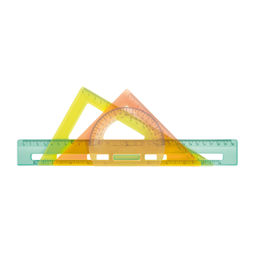 KIT DE REGLAS DE TRAZADO TRANSPARENTES SERIE NEW LOOK MILAN - Ítem