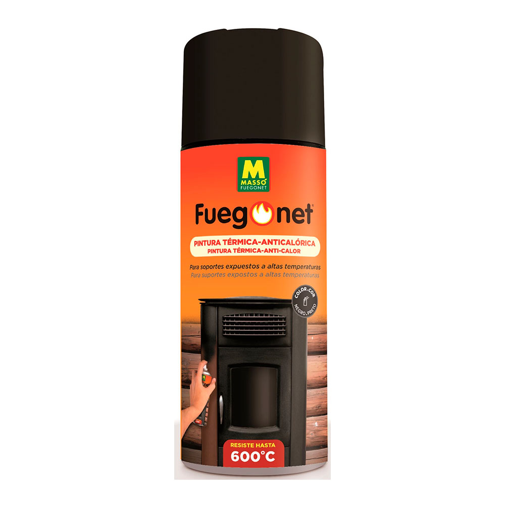 PINTURA ANTICALÓRICA NEGRA 400ml. FUEGONET MASSÓ