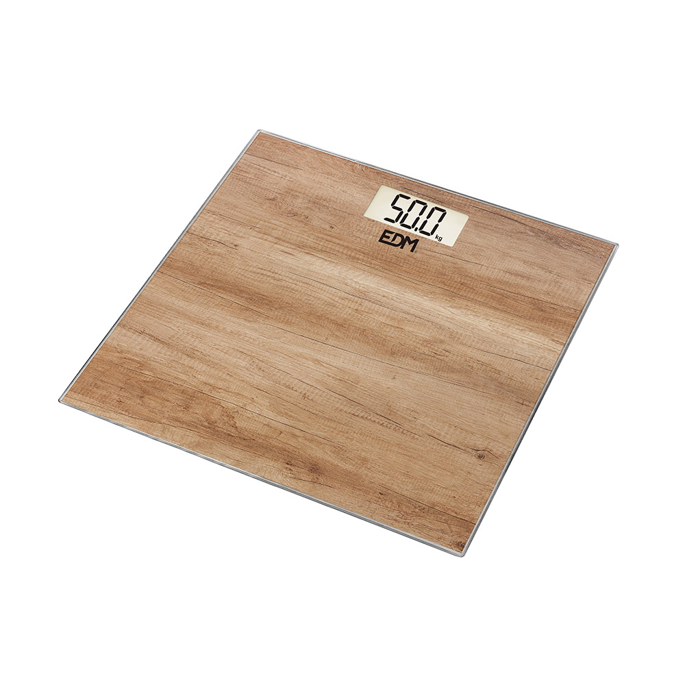 BASCULA DE BAÑO DIGITAL EFECTO MADERA MAX. 180kg MOD 3 EDM