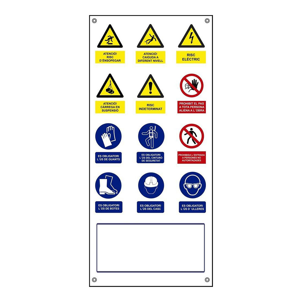 CARTEL OBRA MÚLTIPLE VERTICAL LONA CATALÁN 500x1100mm NORMALUZ