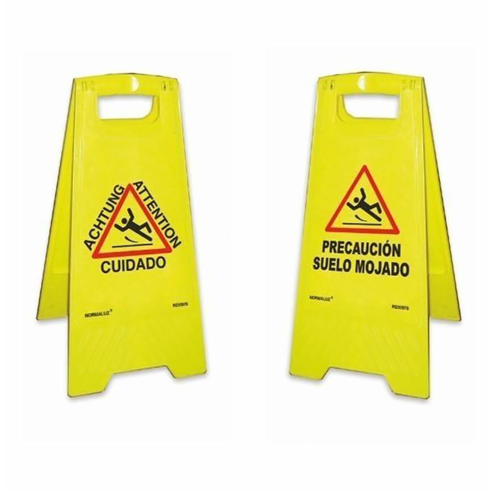 PANEL AMARILLO PRECAUCION SUELO MOJADO 62cm Al. NORMALUZ - Ítem