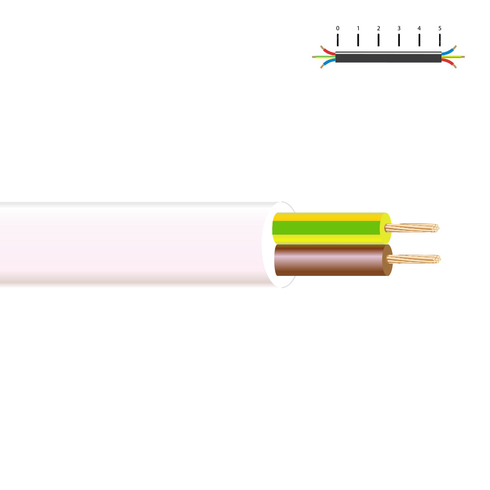 MANGUERA TUBULAR H 05 VV-F 2x1mm BLANCA EURO/m - Ítem