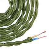 CABLE TEXTIL TRENZADO 2x0,75mm C-18 VERDE SEDA 5m