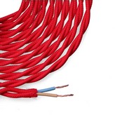 CABLE TEXTIL TRENZADO 2x0,75mm C-62 ROJO 5m