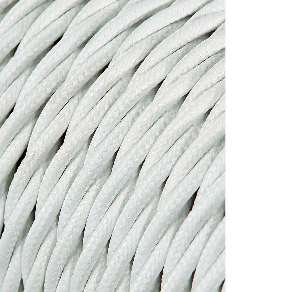 CABLE TEXTIL TRENZADO 2x0,75mm C-01 ALUMINIO BLANCO SEDA 25m