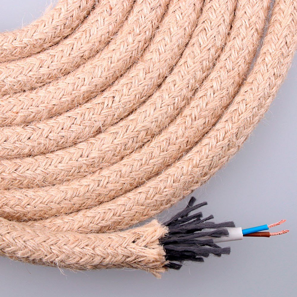CABLE DE CUERDA DE YUTE REDONDO 2x0.75mm 20m EURO/m - Ítem