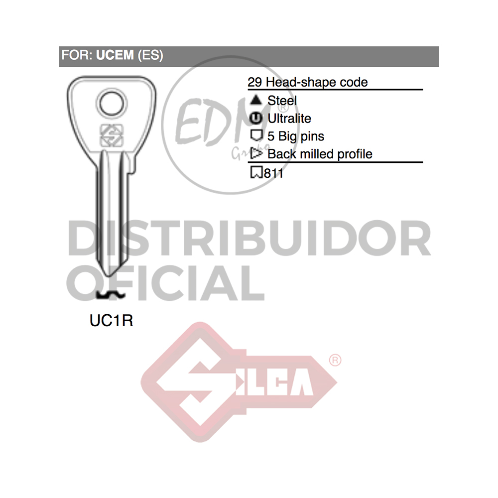 LLAVE ACERO UC1R UCEM