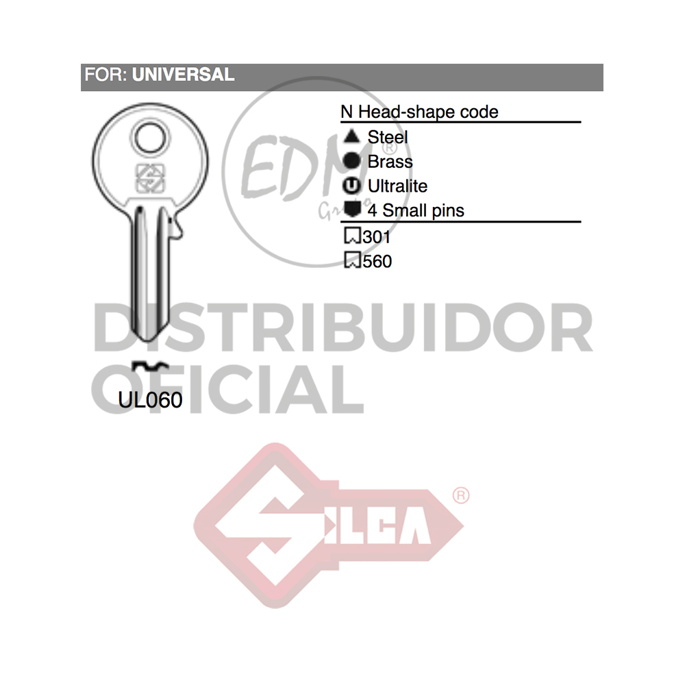 LLAVE ACERO UL060 UNIVERSAL