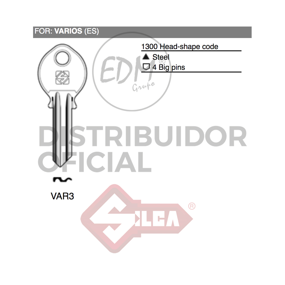 LLAVE ACERO VAR3 VARIOS