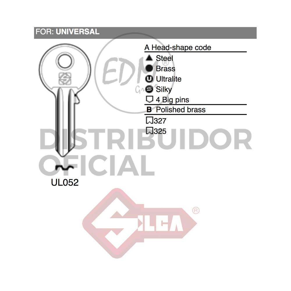 LLAVE ACERO UL052 UNIVERSAL