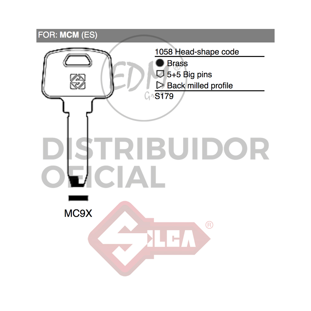 LLAVE LATON MC9X MCM - Ítem