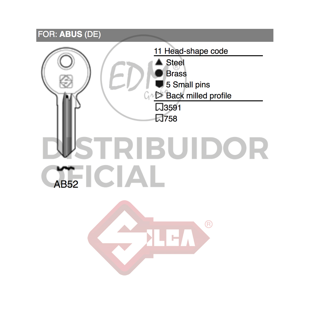 LLAVE ACERO AB52 ABUS