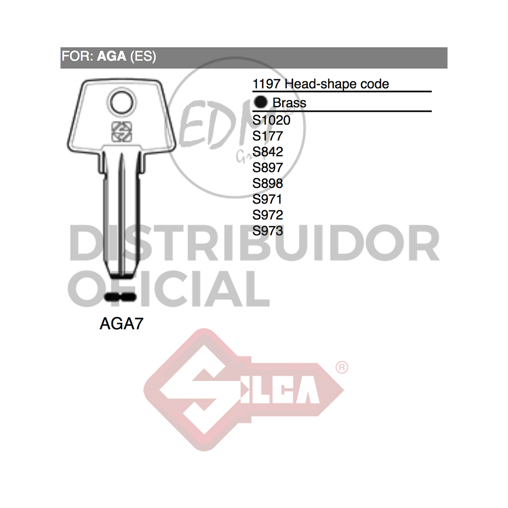 LLAVE LATON AGA7 AGA