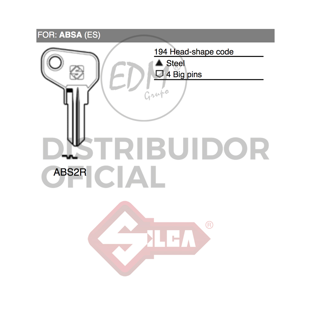 LLAVE ACERO ABS2R ABSA - Ítem