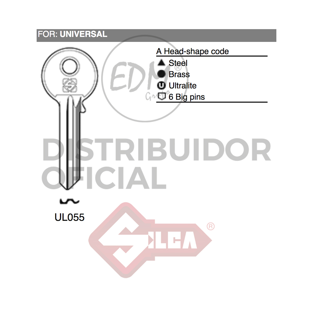 LLAVE ACERO UL055 UNIVERSAL