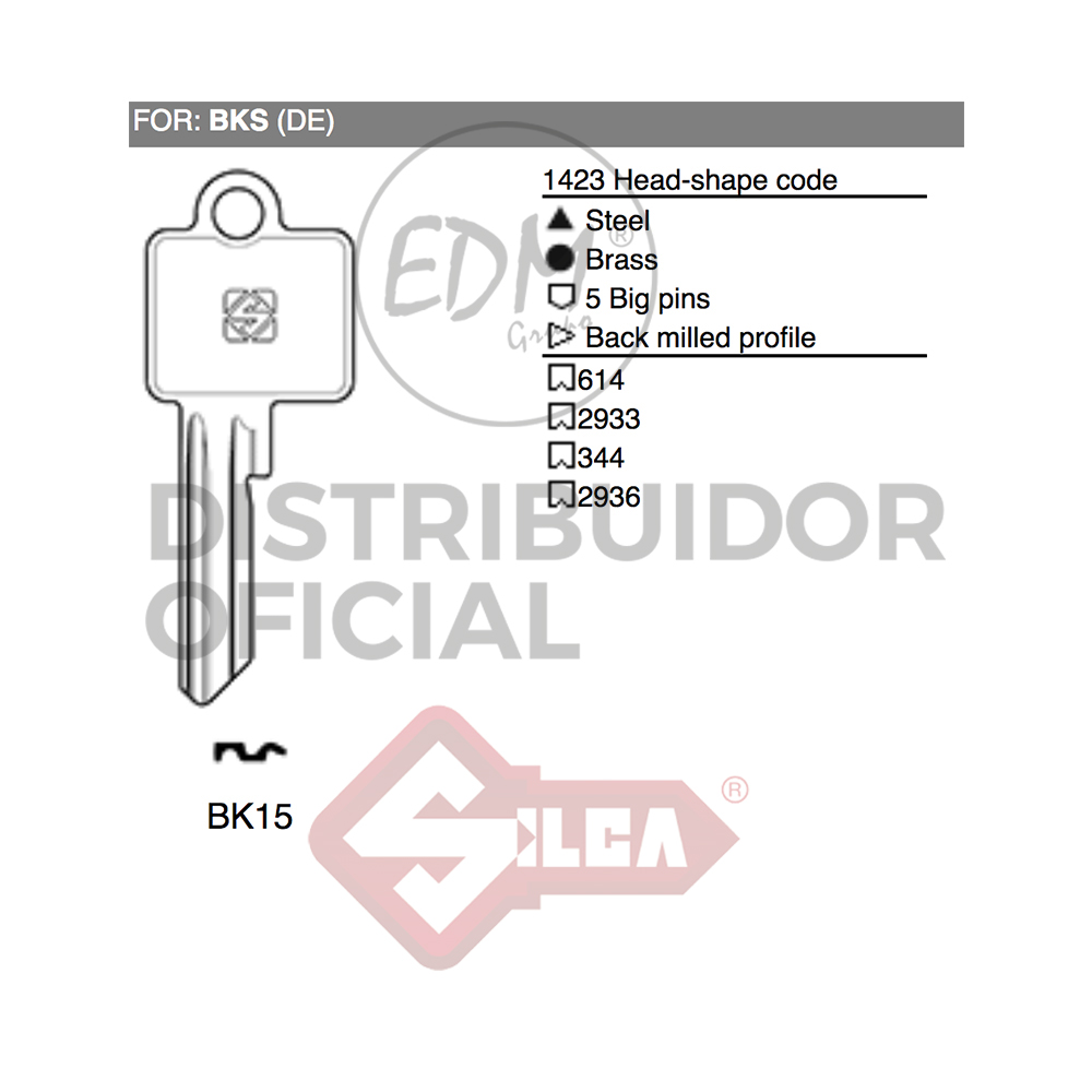 LLAVE ACERO BK15 BKS - Ítem