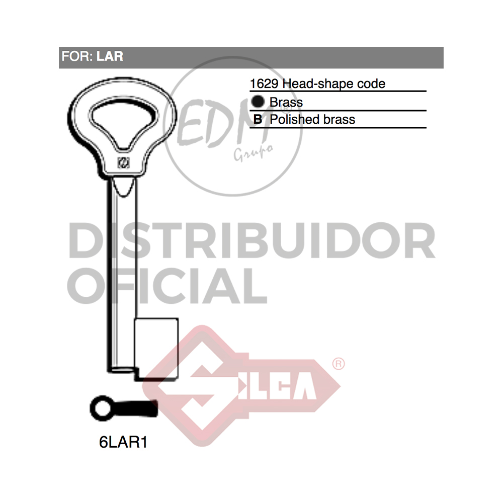 LLAVE DE GORJAS LATON BRILLANTE 6LAR1 LAR