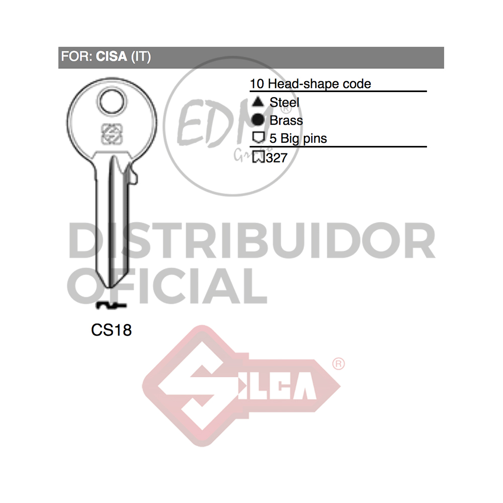 LLAVE ACERO CS18 CISA