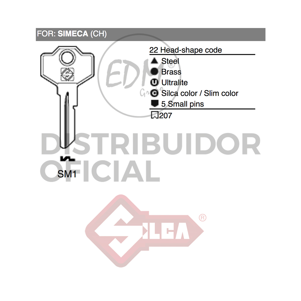 LLAVE ACERO SM1 SIMECA