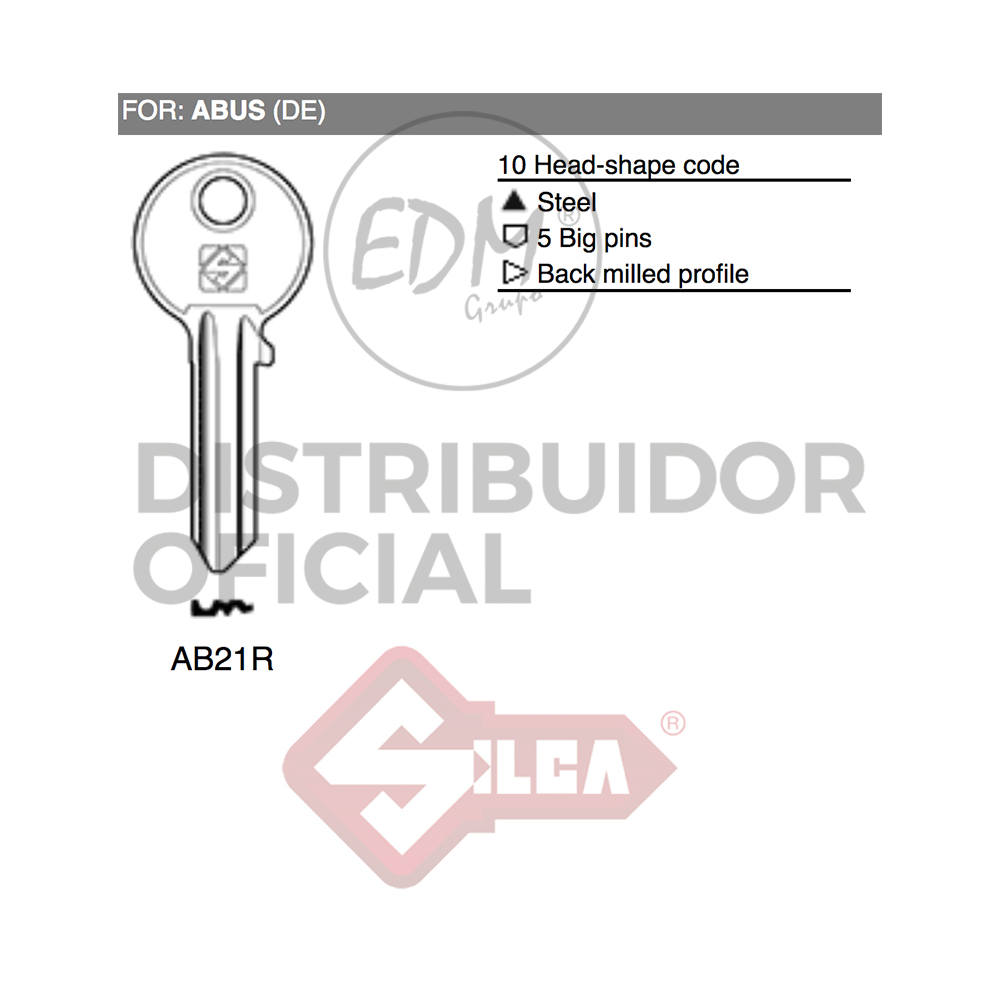 LLAVE ACERO AB21R ABUS