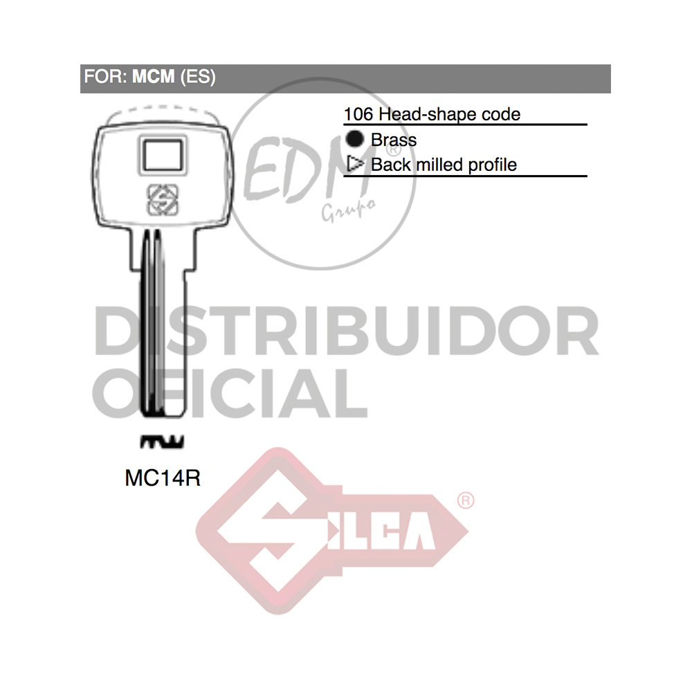 LLAVE LATON MC14R MCM - Ítem