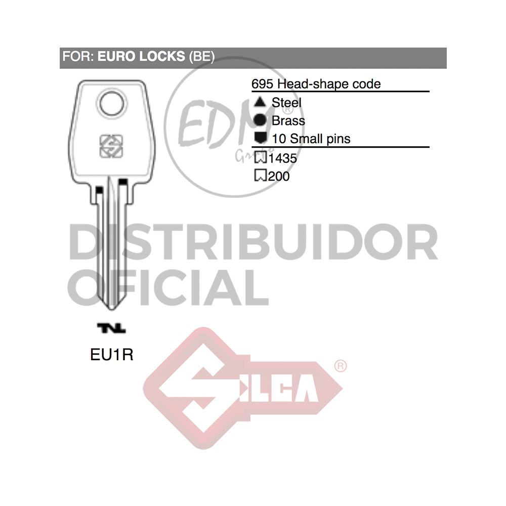 LLAVE ACERO EU1R EURO LOCKS