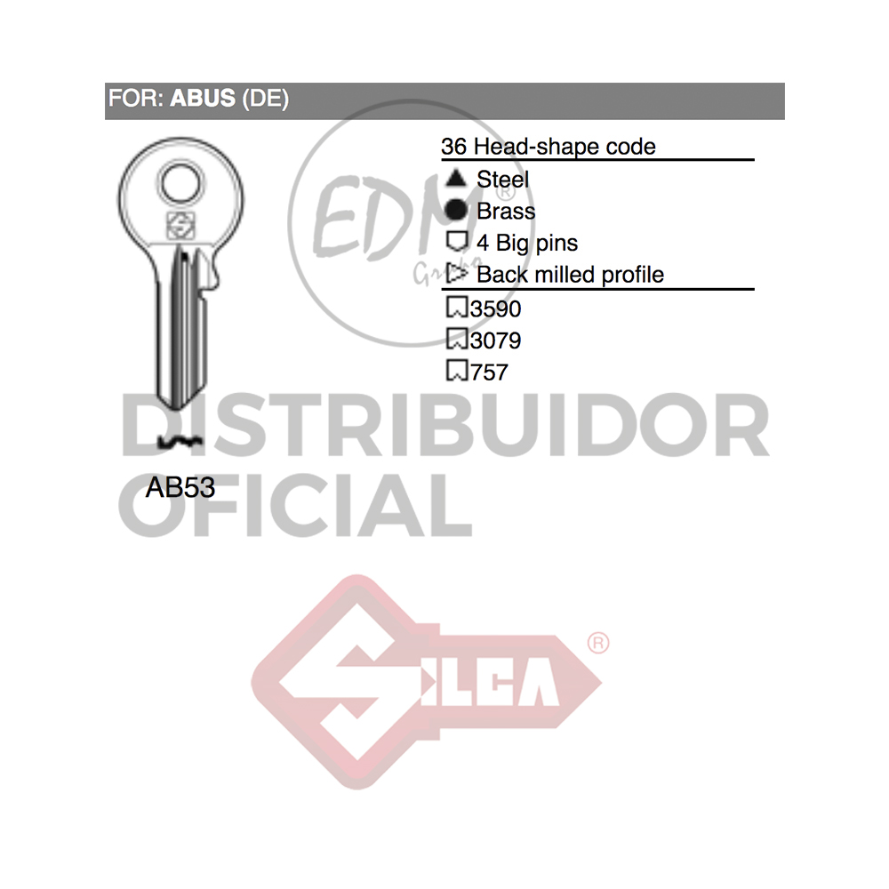 LLAVE ACERO AB53 ABUS