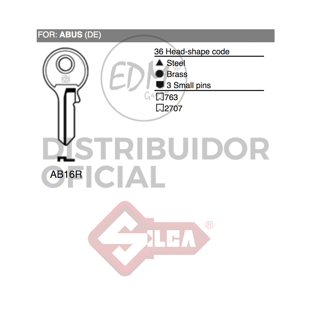 LLAVE ACERO AB16R ABUS