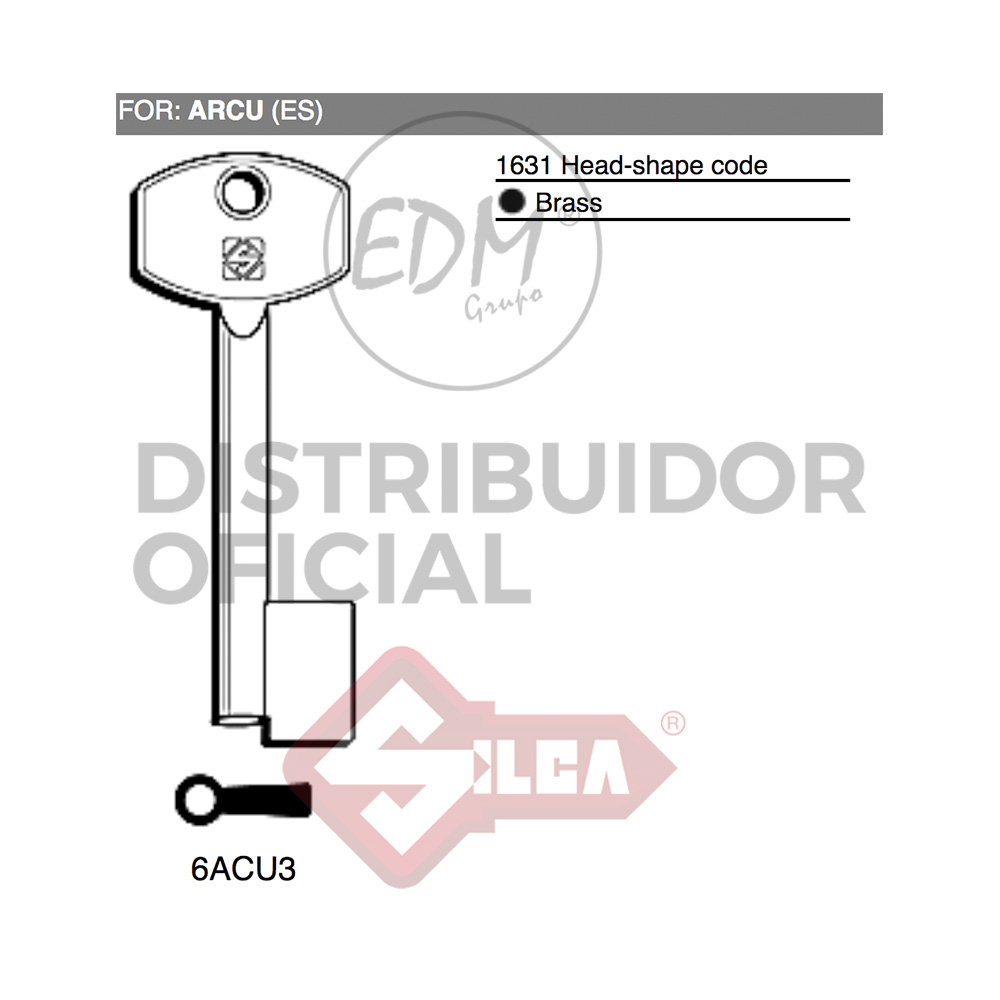 LLAVE DE GORJAS LATON 6ACU3 ARCU