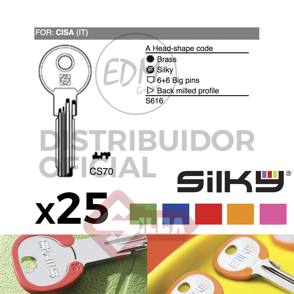 SURTIDO LLAVES SILKY CS70DZ CISA