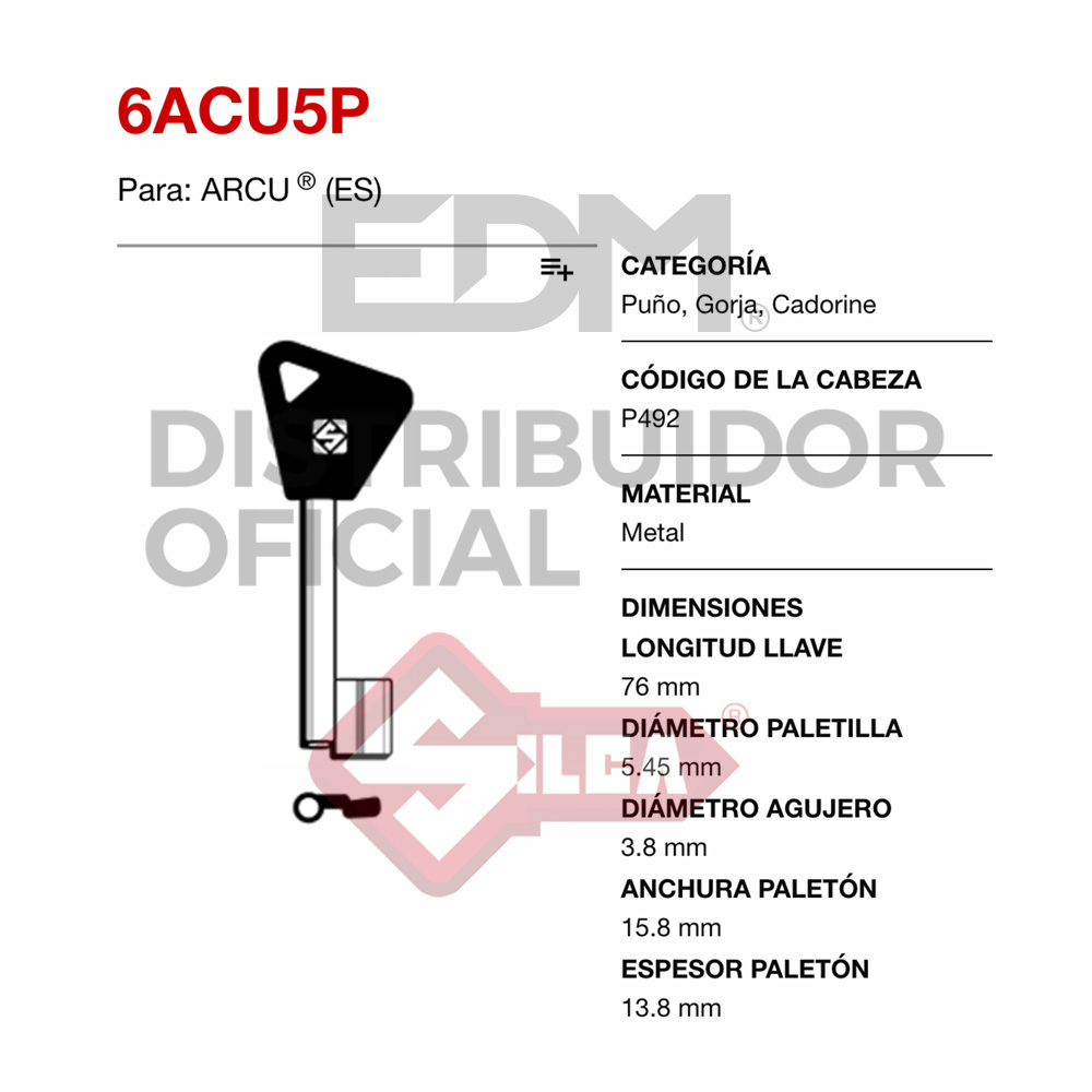 LLAVE SILCA GORJA C6ACU5P