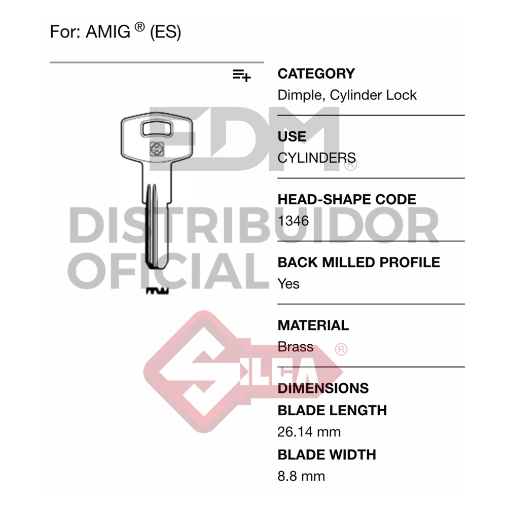 LLAVE SILCA LATON AMG2R