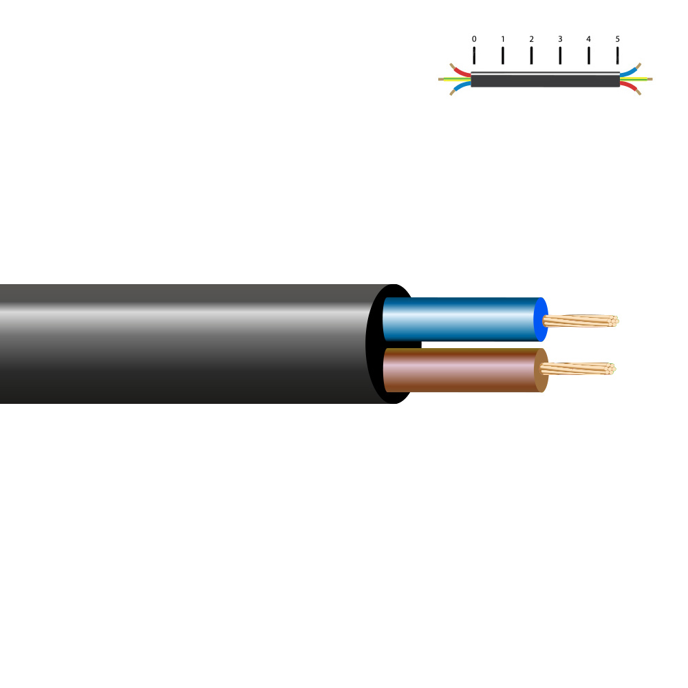 MANGUERA ACRILICA 2x2,5mm NEGRA EURO/m