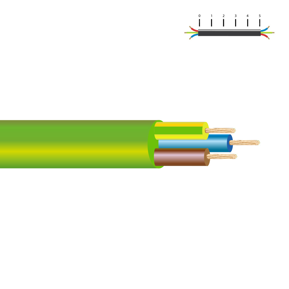MANGUERA LIBRE DE HALÓGENOS VERDE 3x1mm EURO/m - Ítem