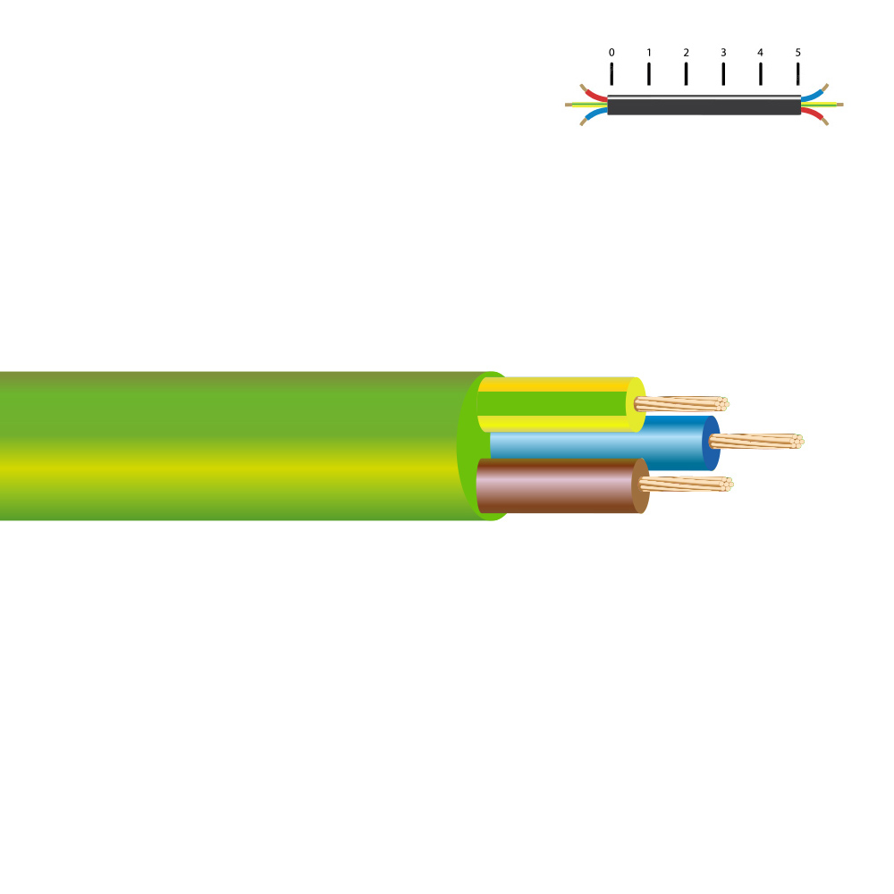 MANGUERA LIBRE DE HALÓGENOS VERDE 3x1,5mm EURO/m