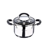 OLLA Ø16x10cm 1,8L DE ACERO INOXIDABLE CON TAPA FOODIES BGMP-1504-BK MASTERPRO