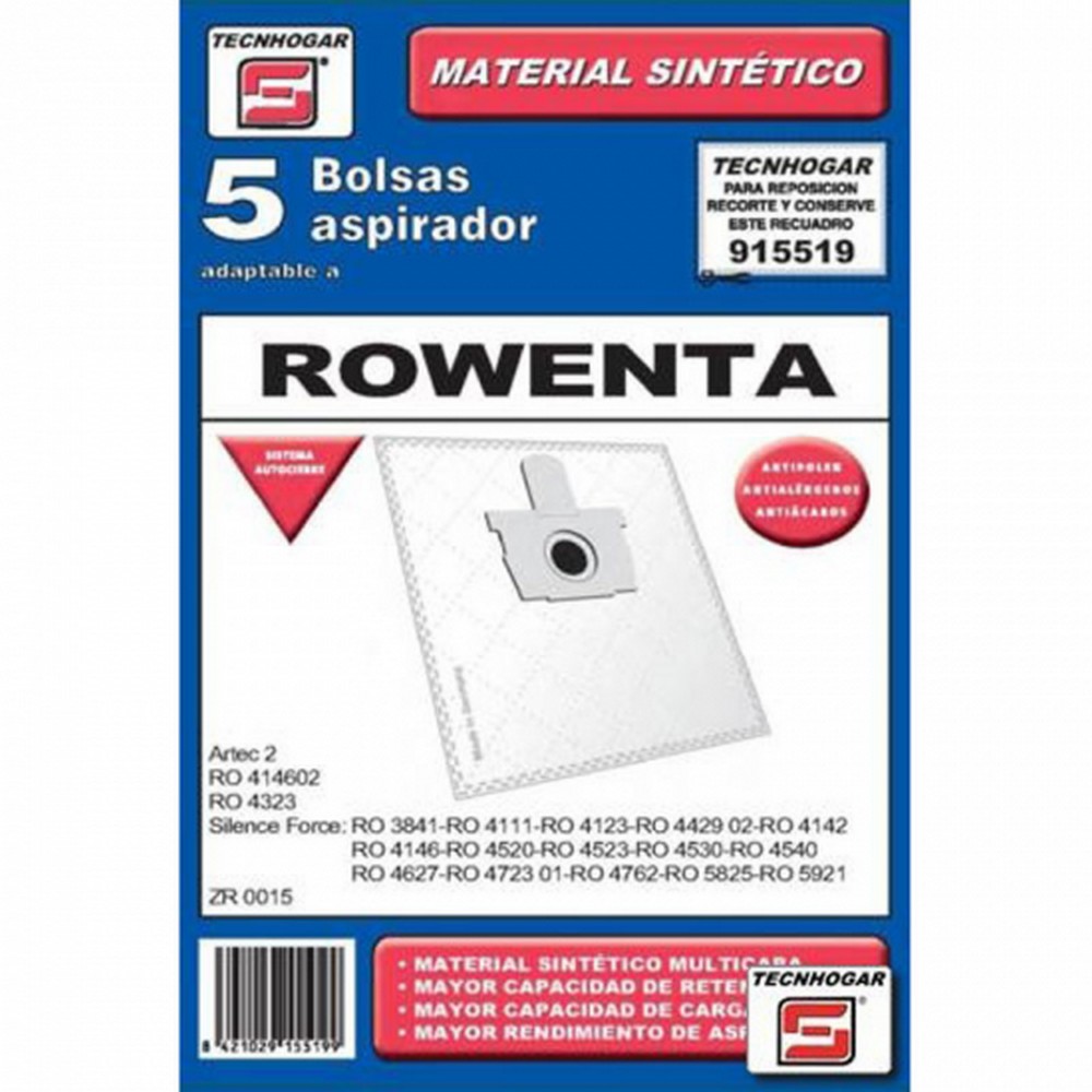 BOLSA ASPIRADOR TECNHOGAR ROWENTA 915519 SINTETICA