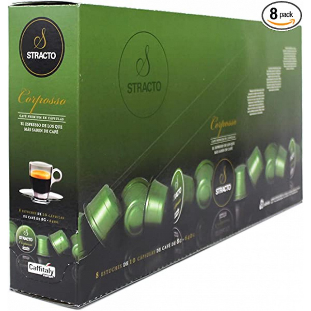 PACK 8 ESTUCHES DE 10 CAPSULAS STRACTO CORPOSSO VERDE