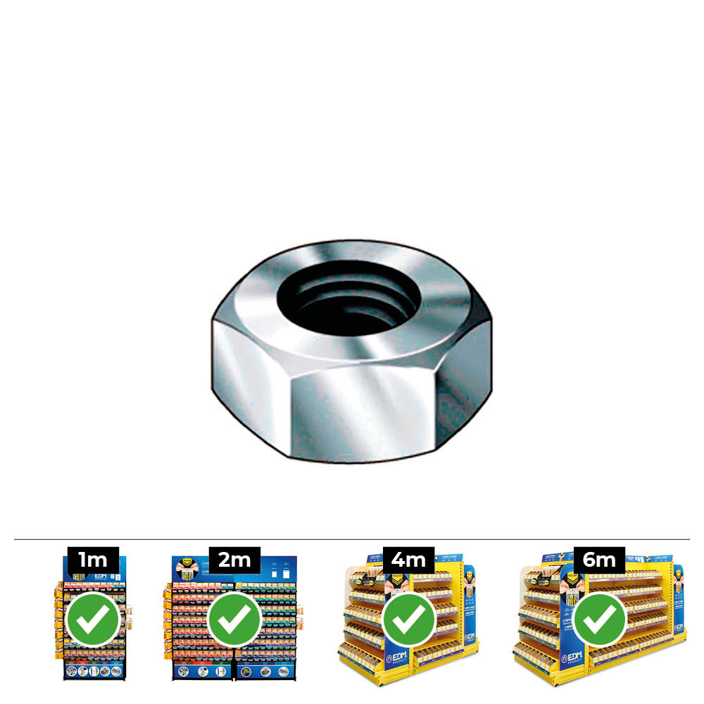 CAJA 500 unid. TUERCA HEXAGONAL DIN/REF 934 Ø5mm ZINCADO CELO