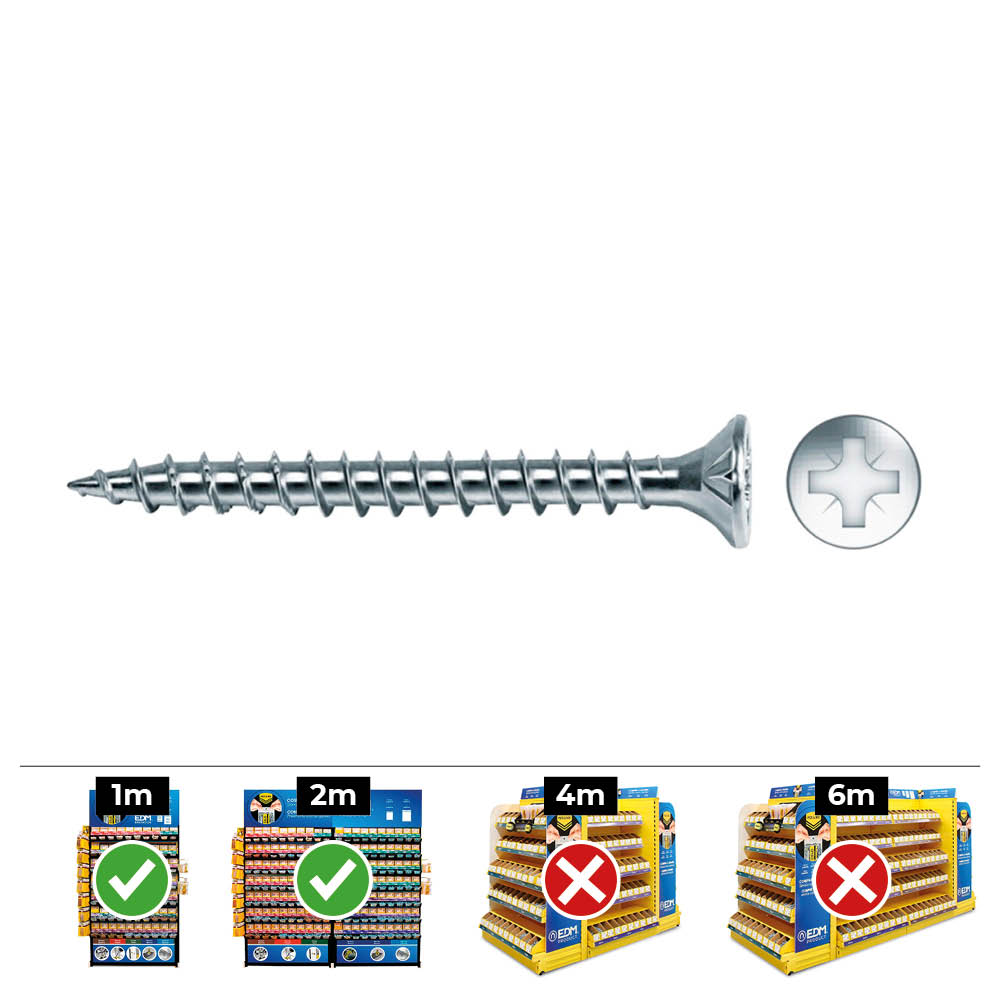 CAJA 200UN TORNILLO MADERA AVELLANADO POZI DIN/REF VLOX 4X40 ZINCADO+LUBR. CELO - Ítem