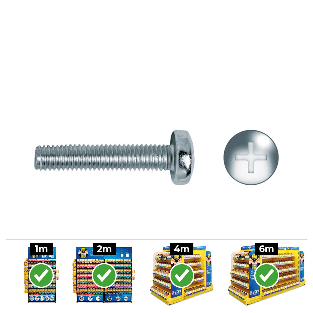 CAJA 200 unid. TORNILLO METRICA ALOMADO PHILIPS DIN/REF 7985 Ø6x30mm ZINCADO CELO - Ítem