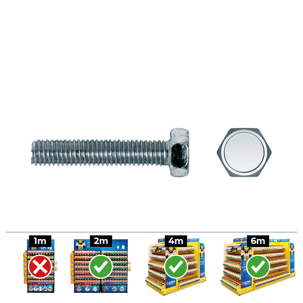 CAJA 100 unid. TORNILLO METRICA HEXAGONAL DIN/REF 933 Ø8x20mm ZINCADO CELO