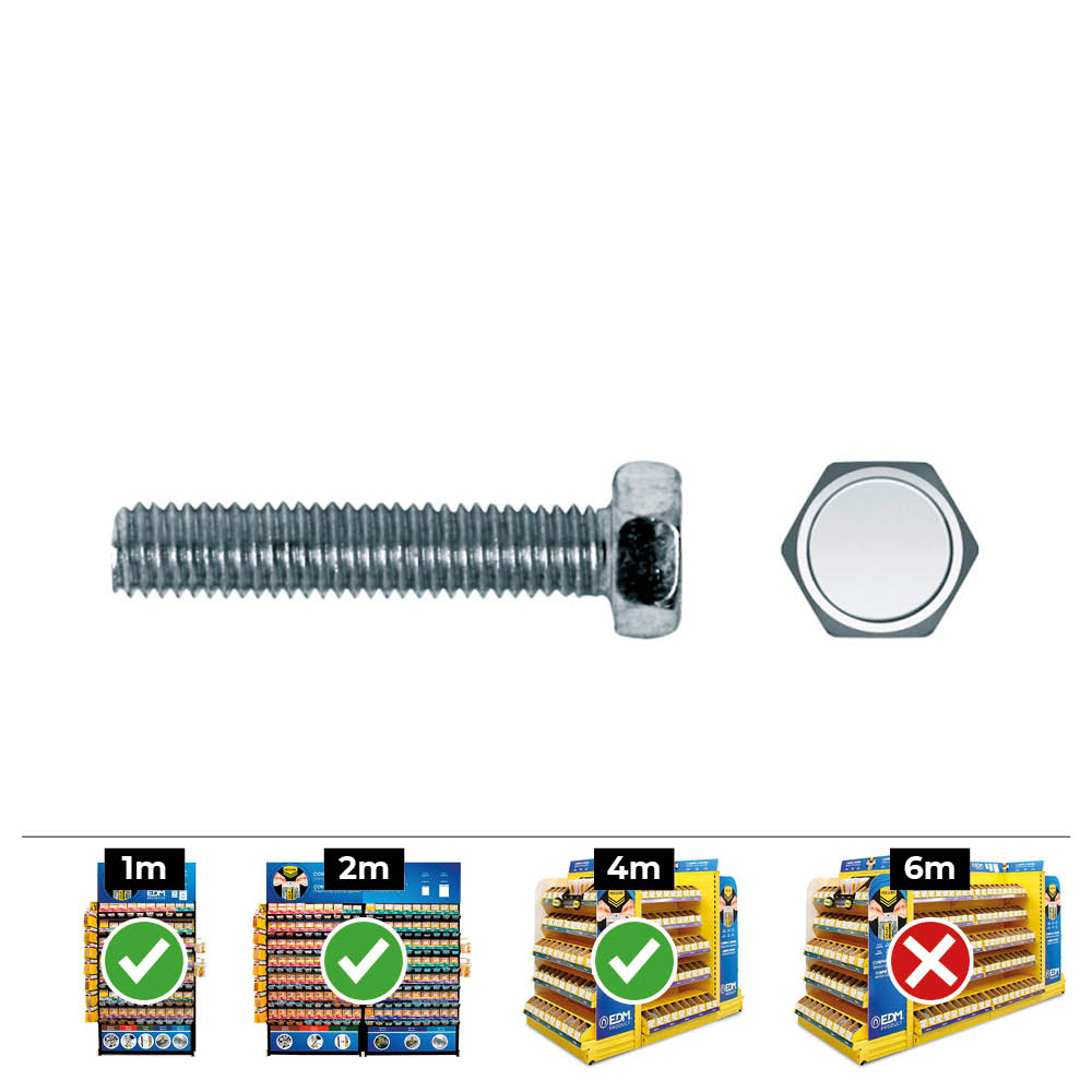 CAJA 100 unid. TORNILLO METRICA HEXAGONAL DIN/REF 933 Ø8x25mm ZINCADO CELO